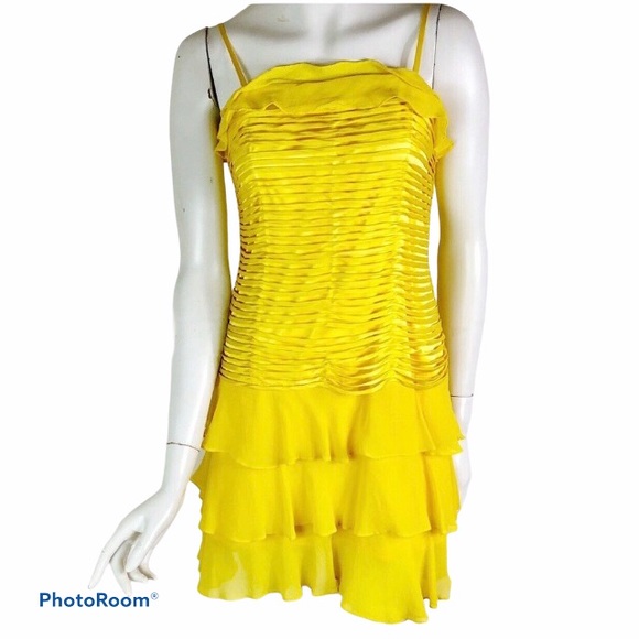 Sue Wong Dresses & Skirts - VTG 80s Sue Wong 8 Bright Yellow Flapper Dress